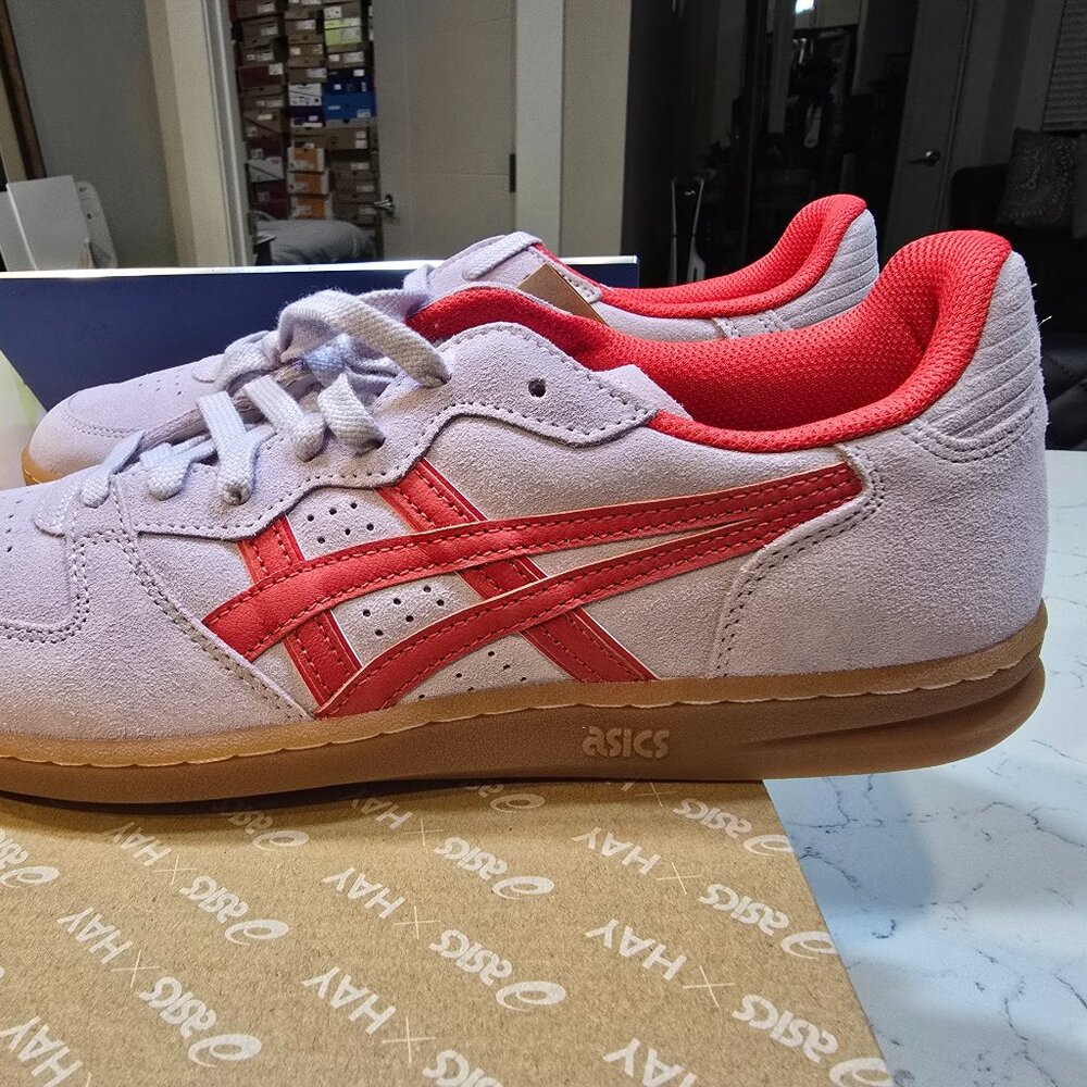 HAY × Asics Skyhand OG Orchid Husht Flame Scarlet 1203A563-500 Men's Size 10 NEW